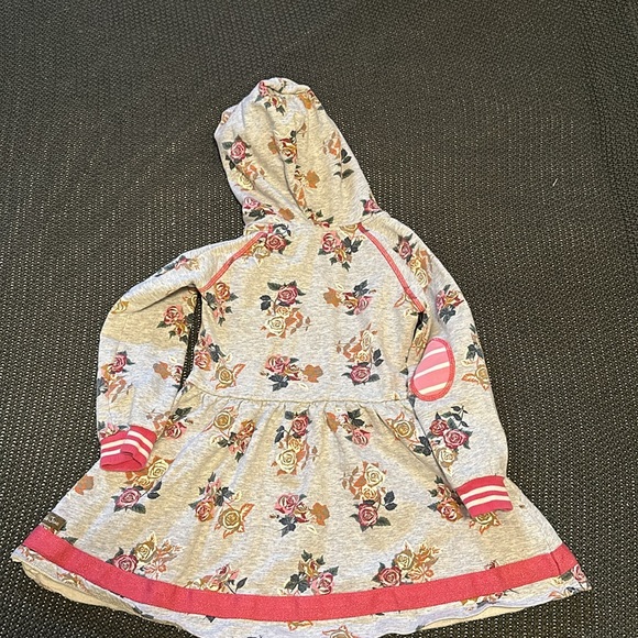 Matilda Jane Moments With You Lazy Sunday Hooded Dress Girls Size 6 Roses Hoodie - Picture 5 of 5